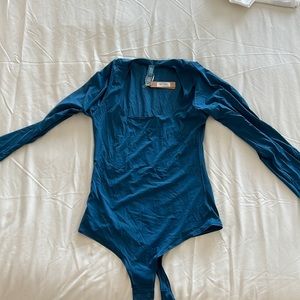 Blue skims body suit